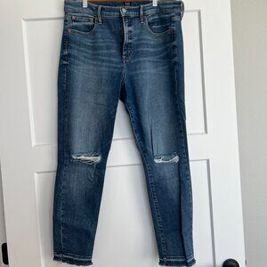 GAP High Rise Skinny Jeans – Distressed Indigo Destroy